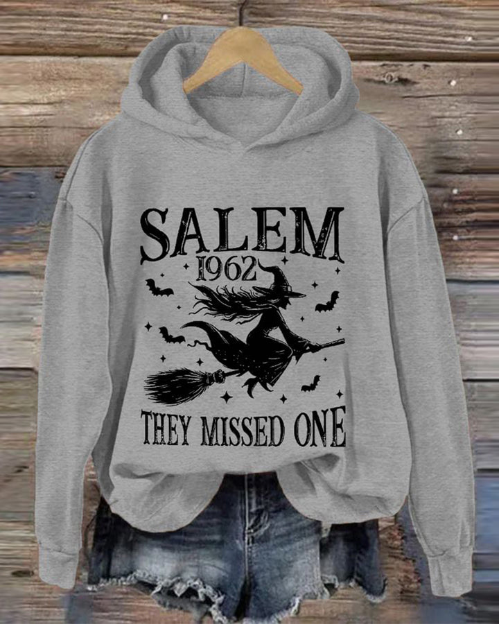 Women's Funny Halloween Witch Salem 1692 You Missed One Casual Hoodie