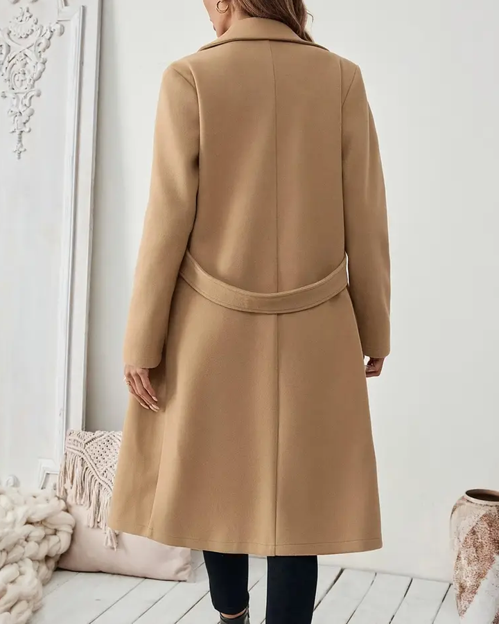 Autumn And Winter Woolen Coat Long Lapel Slim Fit Woolen Coat