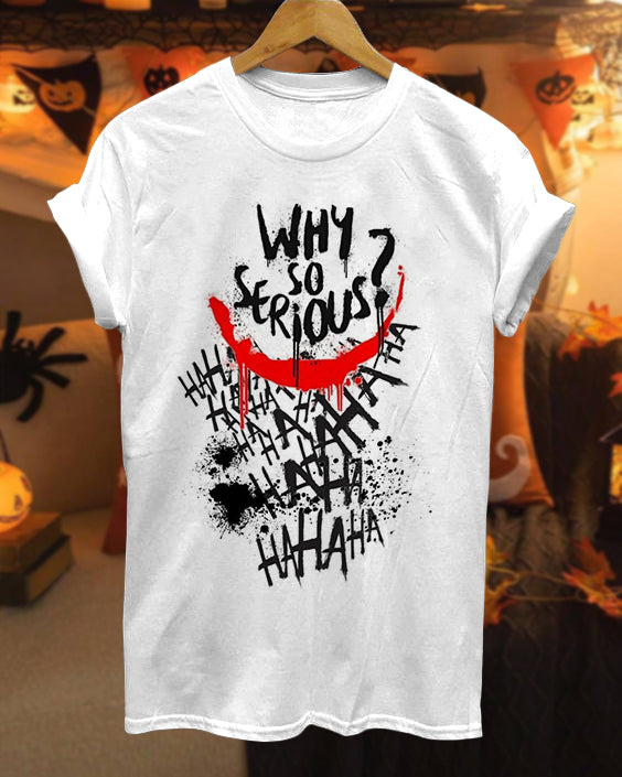 Halloween Why So Serious Cotton Crew Neck Short Sleeve Tshirt