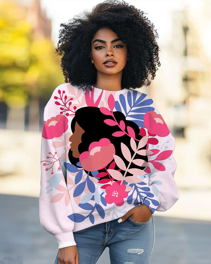 Pink Forest Art Print Long Sleeve Sweatshirt