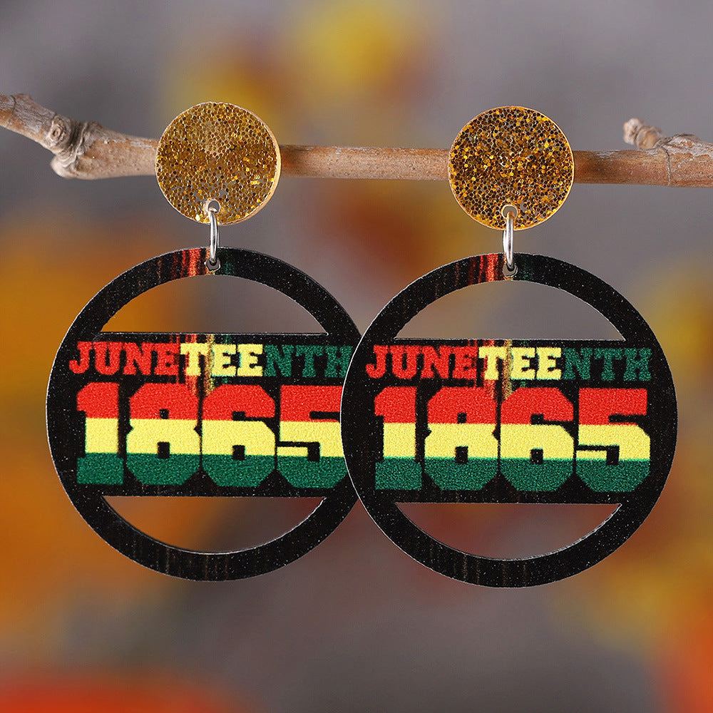 Juneteenth African Style Map Avatar Earrings