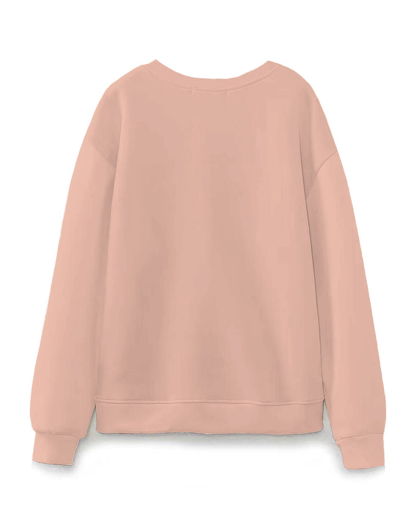 Brown Cartoon Girl Crewneck Sweatshirt