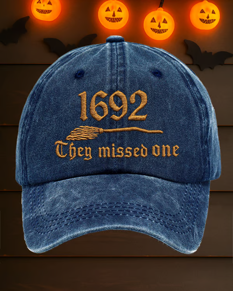 Unisex Halloween Witch Prints Adjustable Washed Cotton Hat