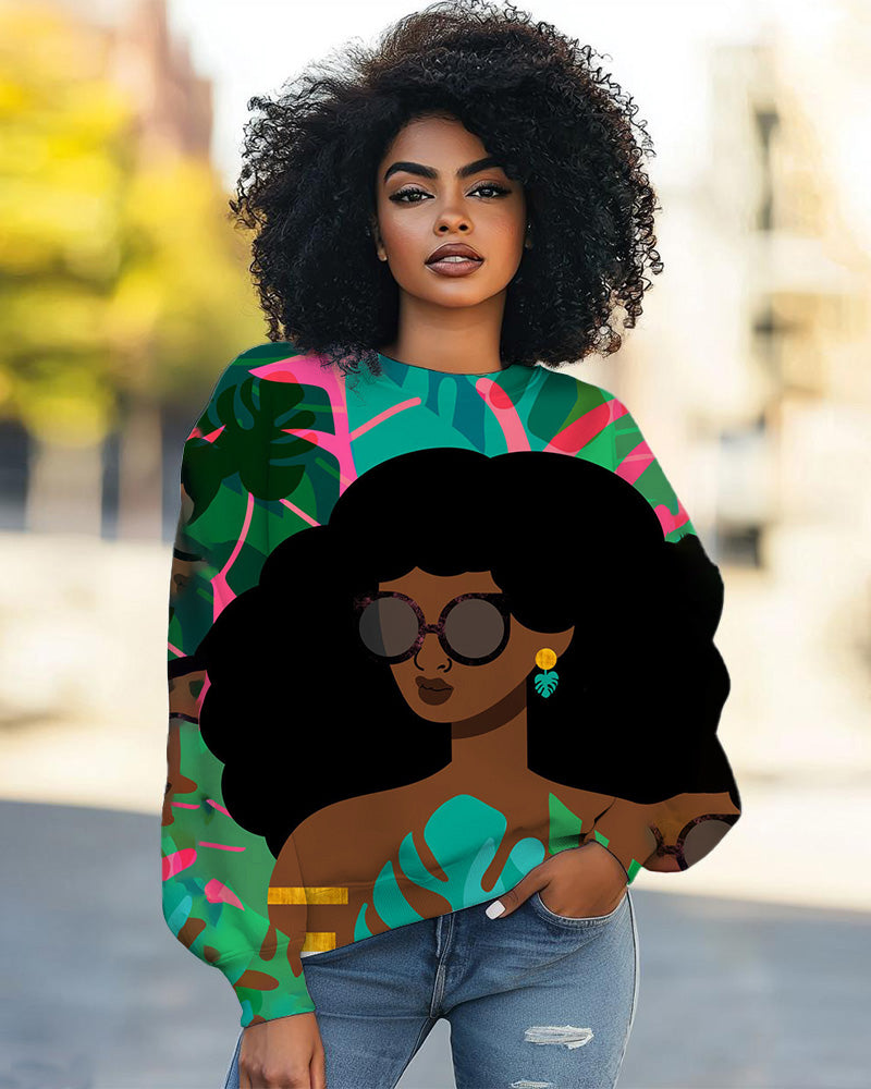 Tropical Island Art Print Long Sleeve Sweatshirt