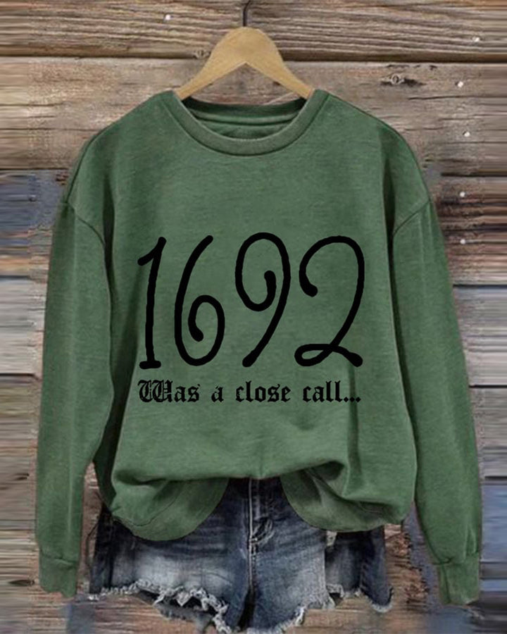 Women's 1692 They Missed One Salem Witch Print Waffle Sweatshirt