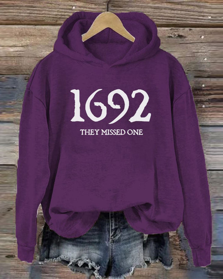Women's 1692 They Missed One Salem Witch Printed Hoodie