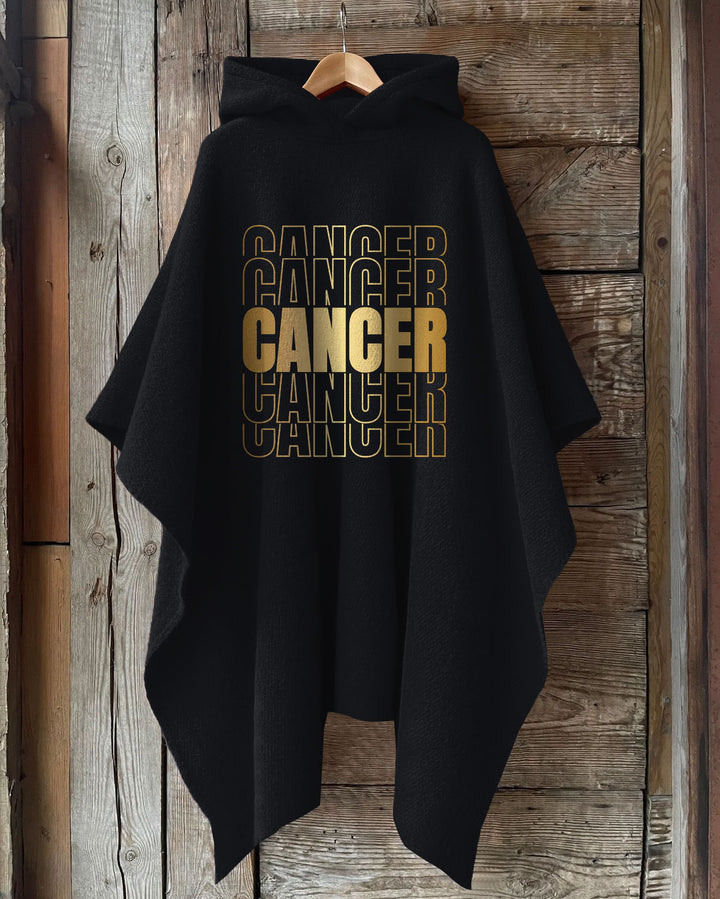 Stacked Cancer Zodiac Hooded Warm Shawl Cape