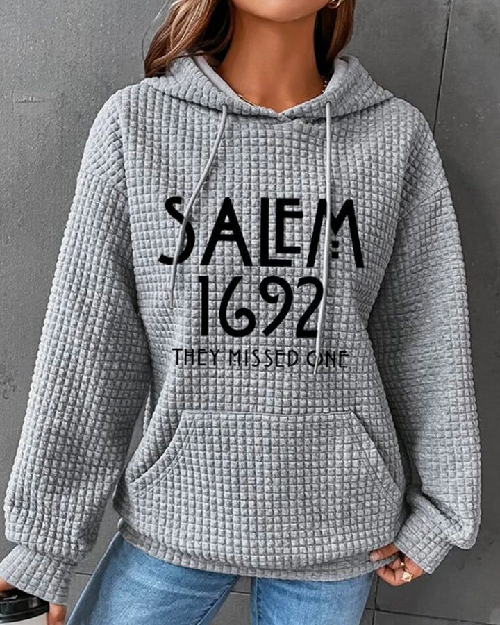 Women's 1692 They Missed One Salem Witch Print Waffle Hoodie