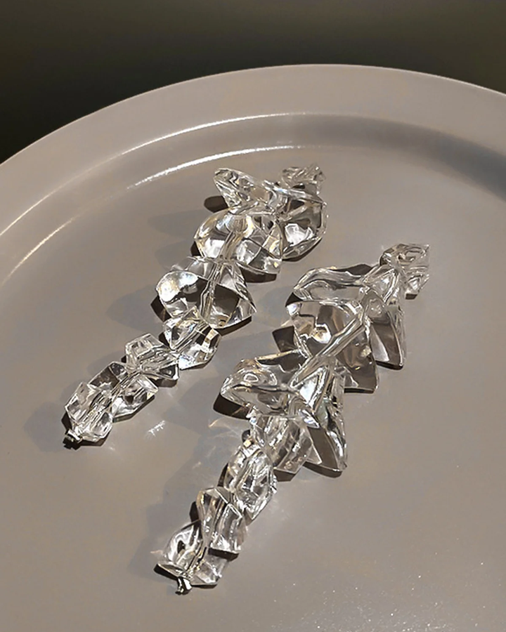 Crystal Irregular Ice Cube Earrings