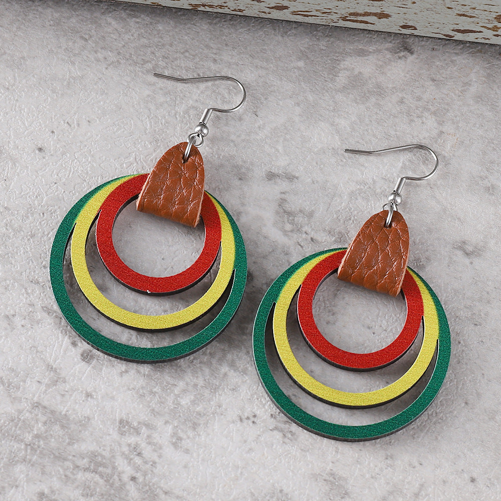Juneteenth African Ring Hollow Earrings