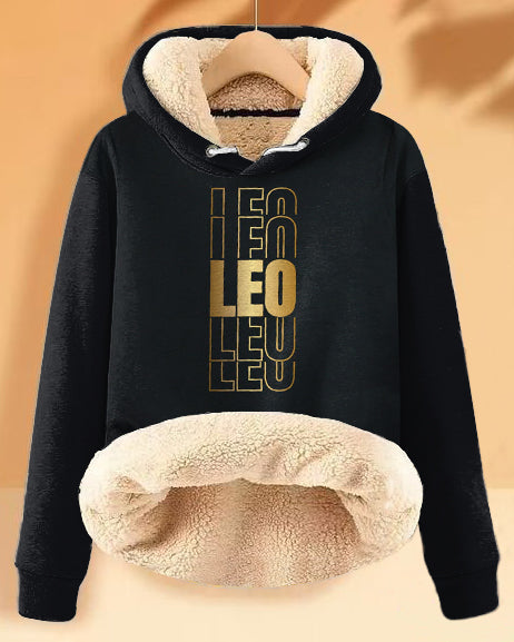 Stacked Leo Zodiac Long-sleeved Hoodie