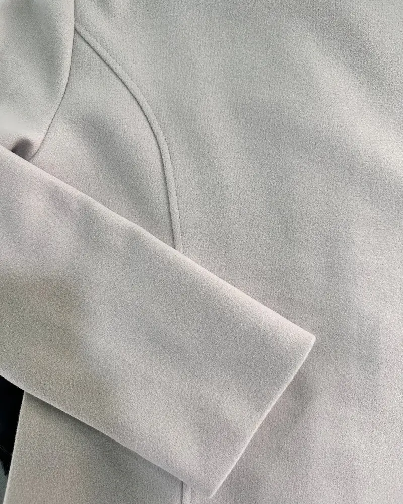 Women's Woolen Coat Solid Color Laps With Pocket Long Woolen Coat