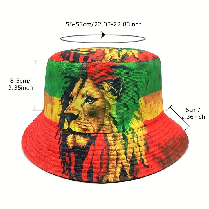Reggae Lion Vintage Double-Sided Fisherman Hat