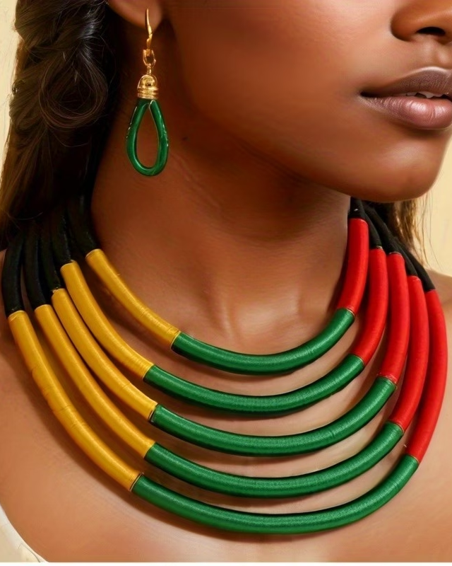 New Style Jewelry Set African Style Exaggerated Fashion Multi-layer Color Cotton Woven Necklace Collar Women's Accessories