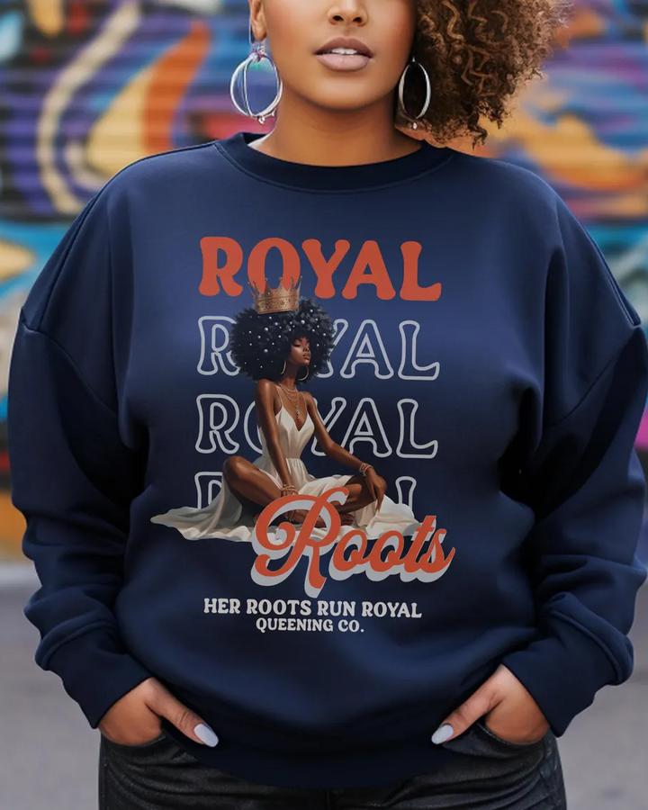 Black Queen Feminist Strong Woman Crewneck Long Sleeve Sweatshirt