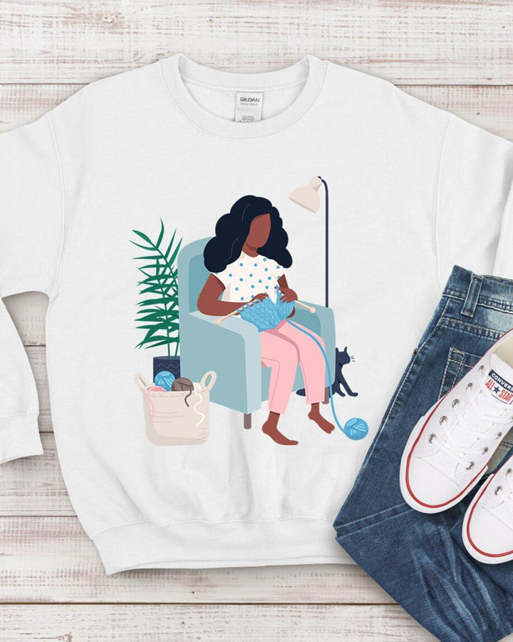 Black Women Knit Sweatshirt
