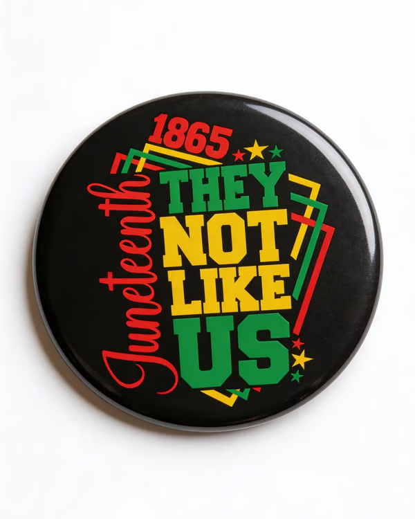 Juneteenth They Not Like Us Brooches and Buckles