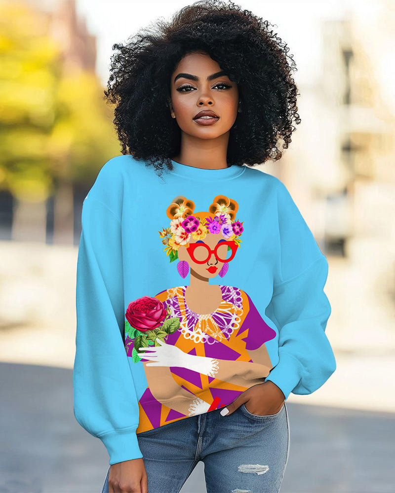 May Flowers Art Print Long Sleeve Sweatshirt
