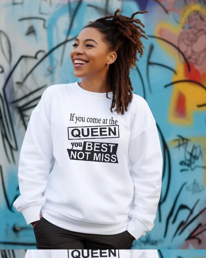 Black Queen Crewneck Long Sleeve Sweatshirt