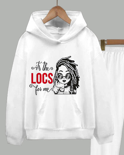 It's The LOCS for Me Long Sleeve Hoodie Two Pieces Set