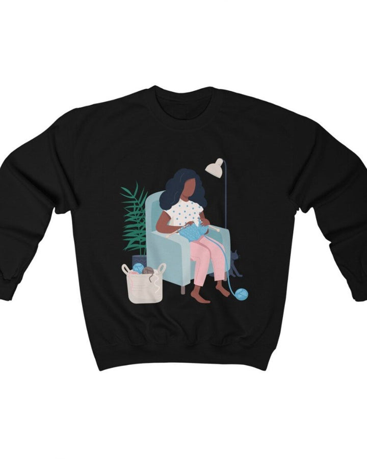 Black Women Knit Sweatshirt