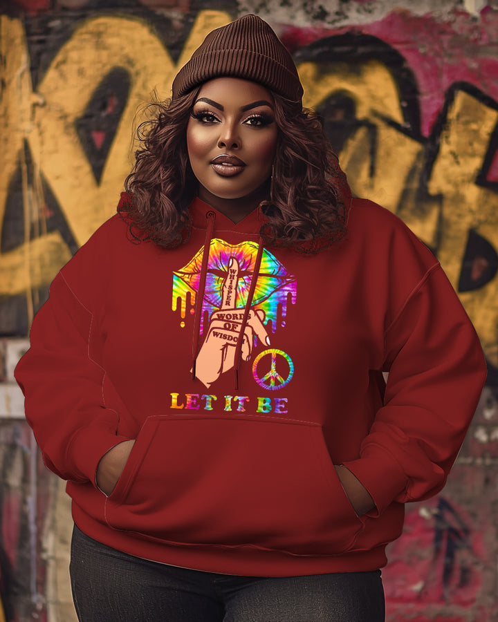 Women's Black Hippie Art Print Hoodie