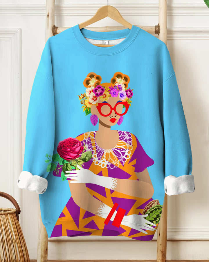 May Flowers Art Print Long Sleeve Sweatshirt