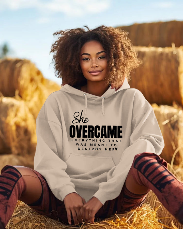 She Overcame Everything Long Sleeve Hoodie