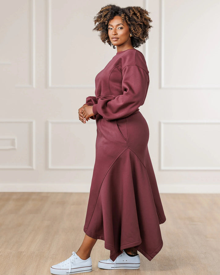 Sable Fleece Handkerchief Skirt