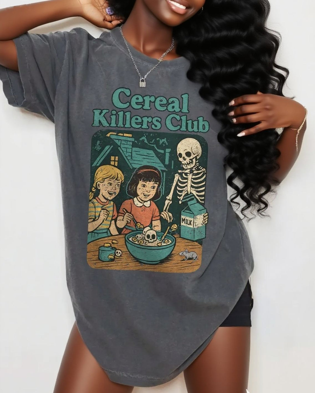 Halloween Cereal Killer Retro 100% Cotton Crew Neck Short Sleeve Tshirt