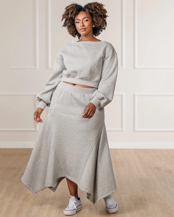 Sable Fleece Handkerchief Skirt