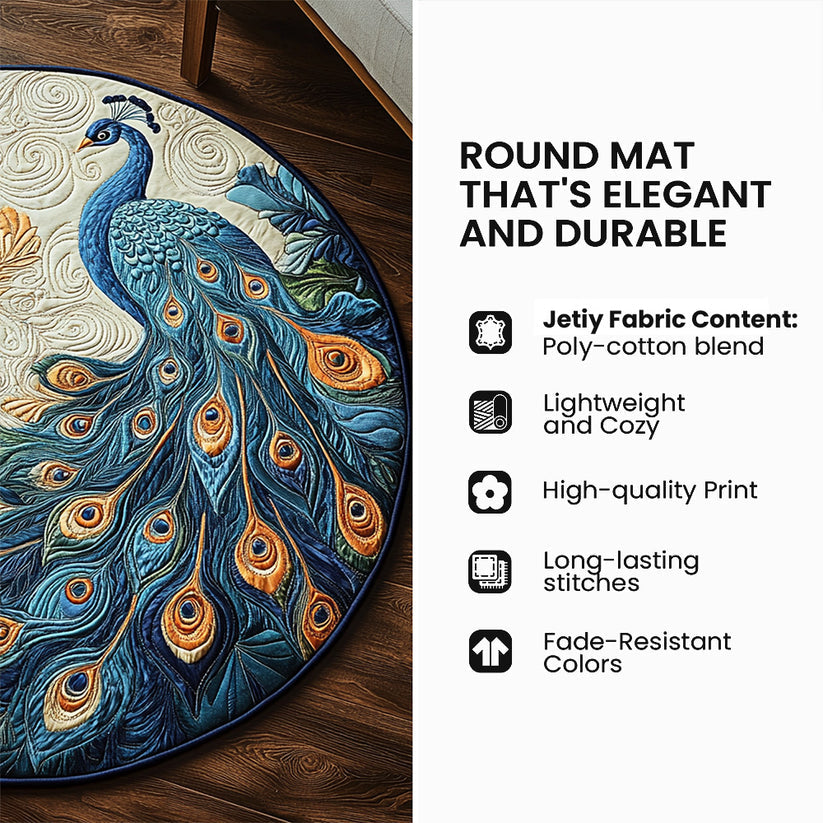 Pumpkin Patch Turkey Quilted Round Mat